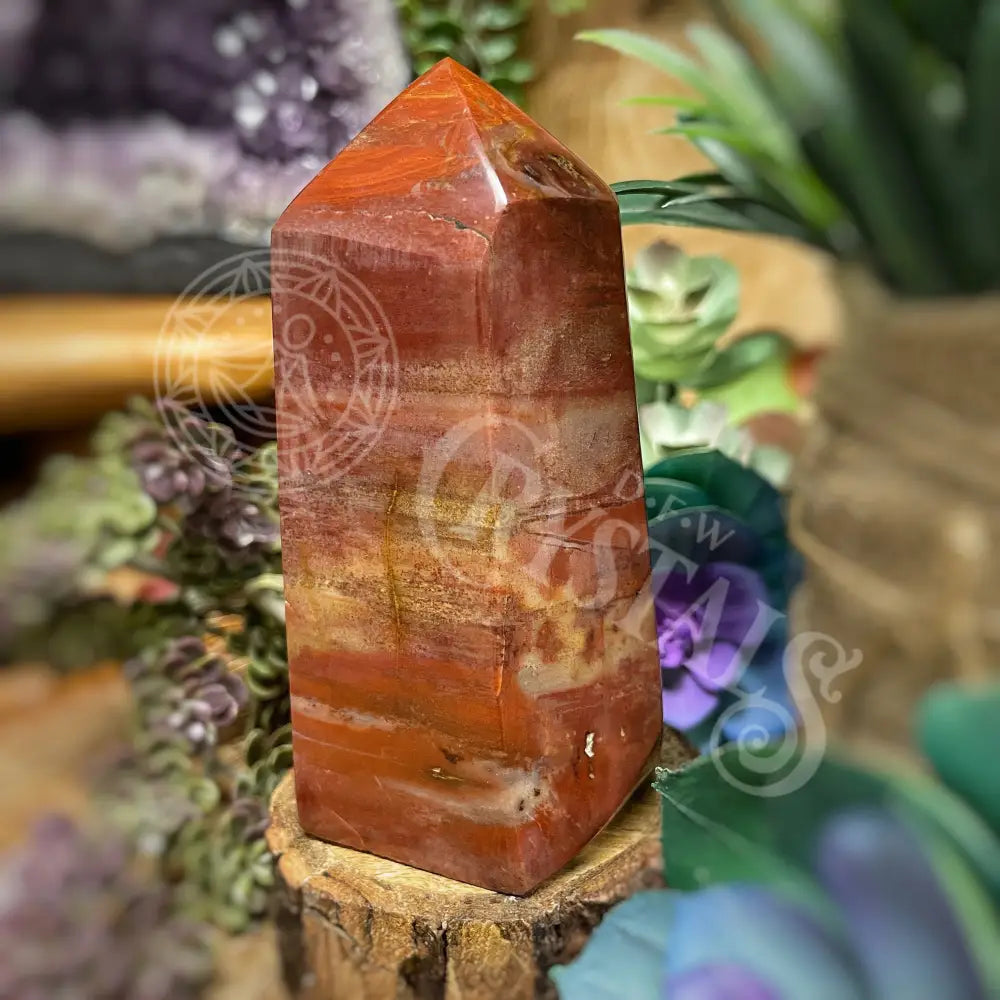 Tower Point Obelisk - Petrified / Fossilized Wood 3.7 4.75 G 4.1 Crystals