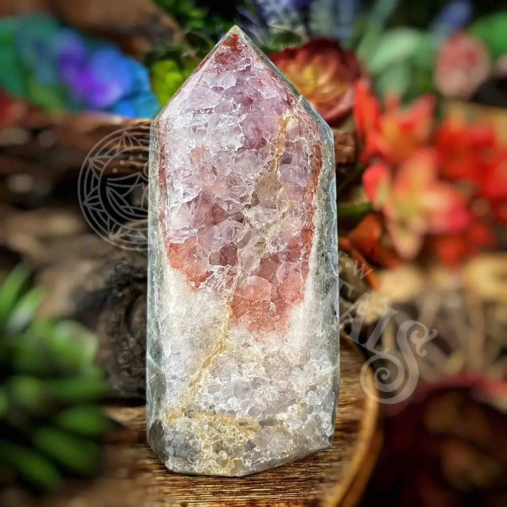 Tower Point Obelisk - Pink Amethyst 4.2’ 4.5’ Multi Choice B512 H X 1.8’ W Crystals Tumbled