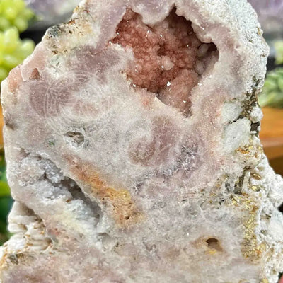 Free Form - Pink Amethyst On Stand 2.6’ X 0.6’ 3.8’ (W/ Height =5.8’) Crystals Freeform