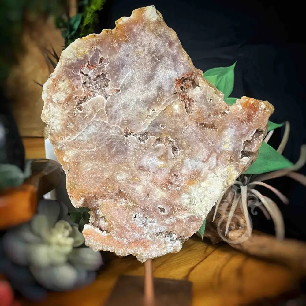 Free Form - Pink Amethyst On Stand 6.5’ X 0.6’ 7’ (W/ Height =10’) Crystals Freeform