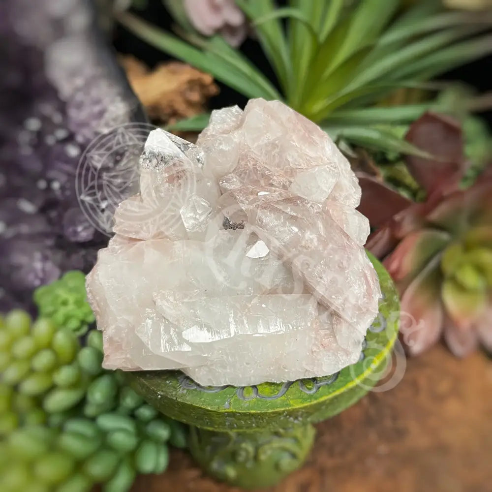 Pink Lemurian Quartz - 2.0 4.0 B Crystals Cluster