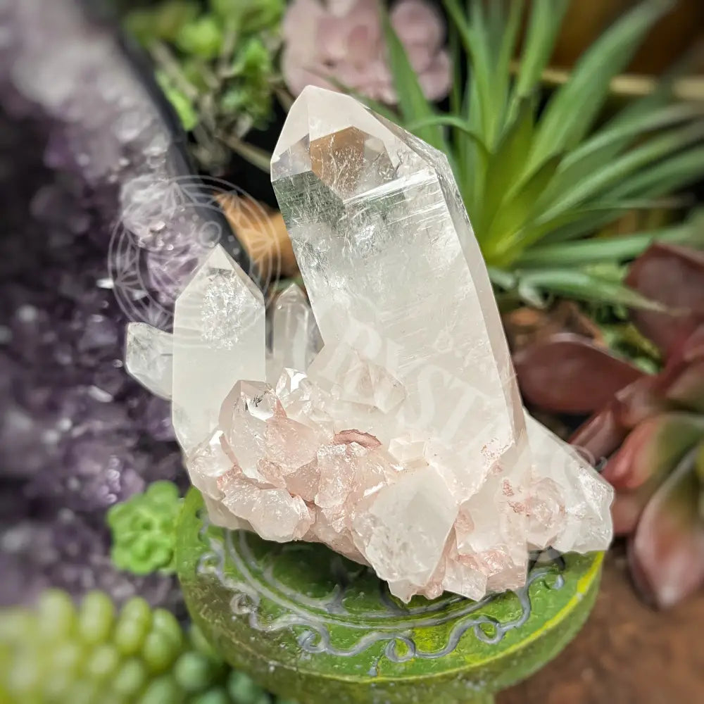 Pink Lemurian Quartz - 2.0 4.0 F Crystals Cluster