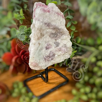 Freeform - Pink Tourmaline On Stand 2.5 3.3’ D (4.6’ With Stand) Crystals Raw