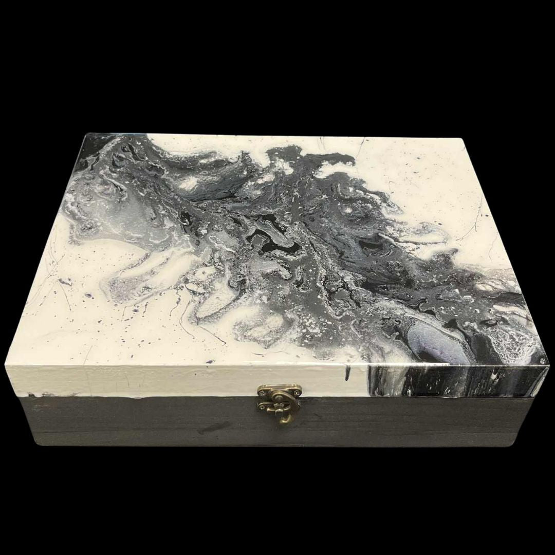 Local Artisan Painted Wood Box - Multi Sizes
