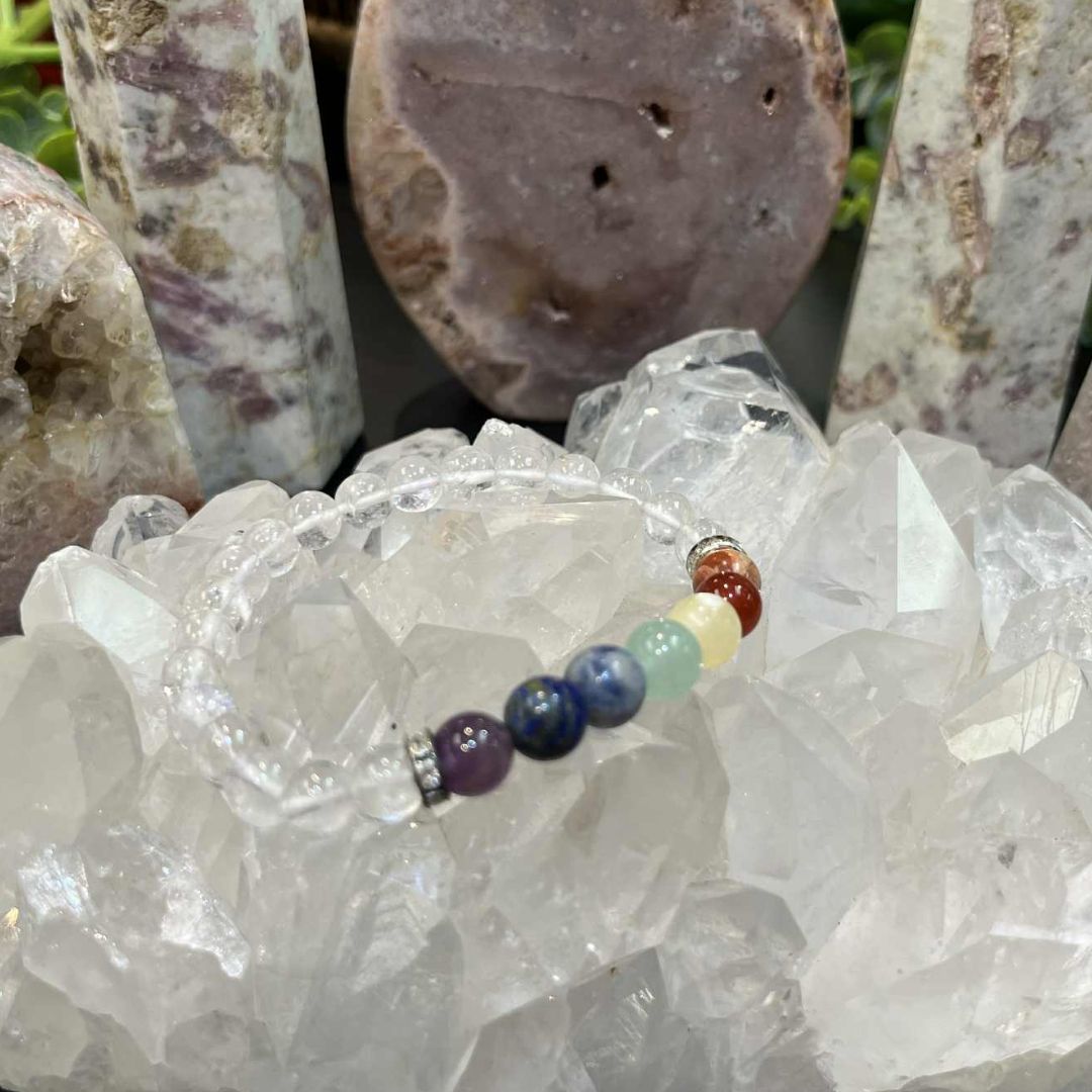 Clear Quartz Chakra Bracelet - 8mm