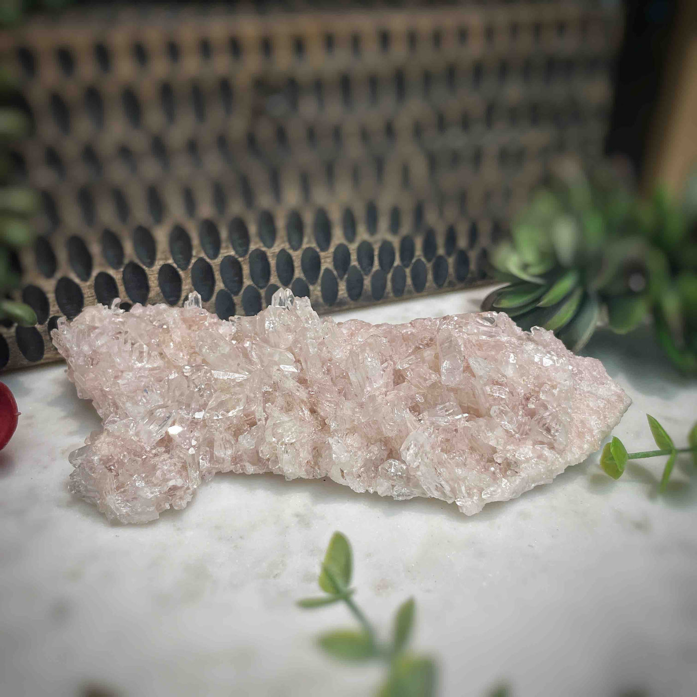 Pink Lemurian Quartz - Cluster -  6.4" X 2.9" X 1.2"