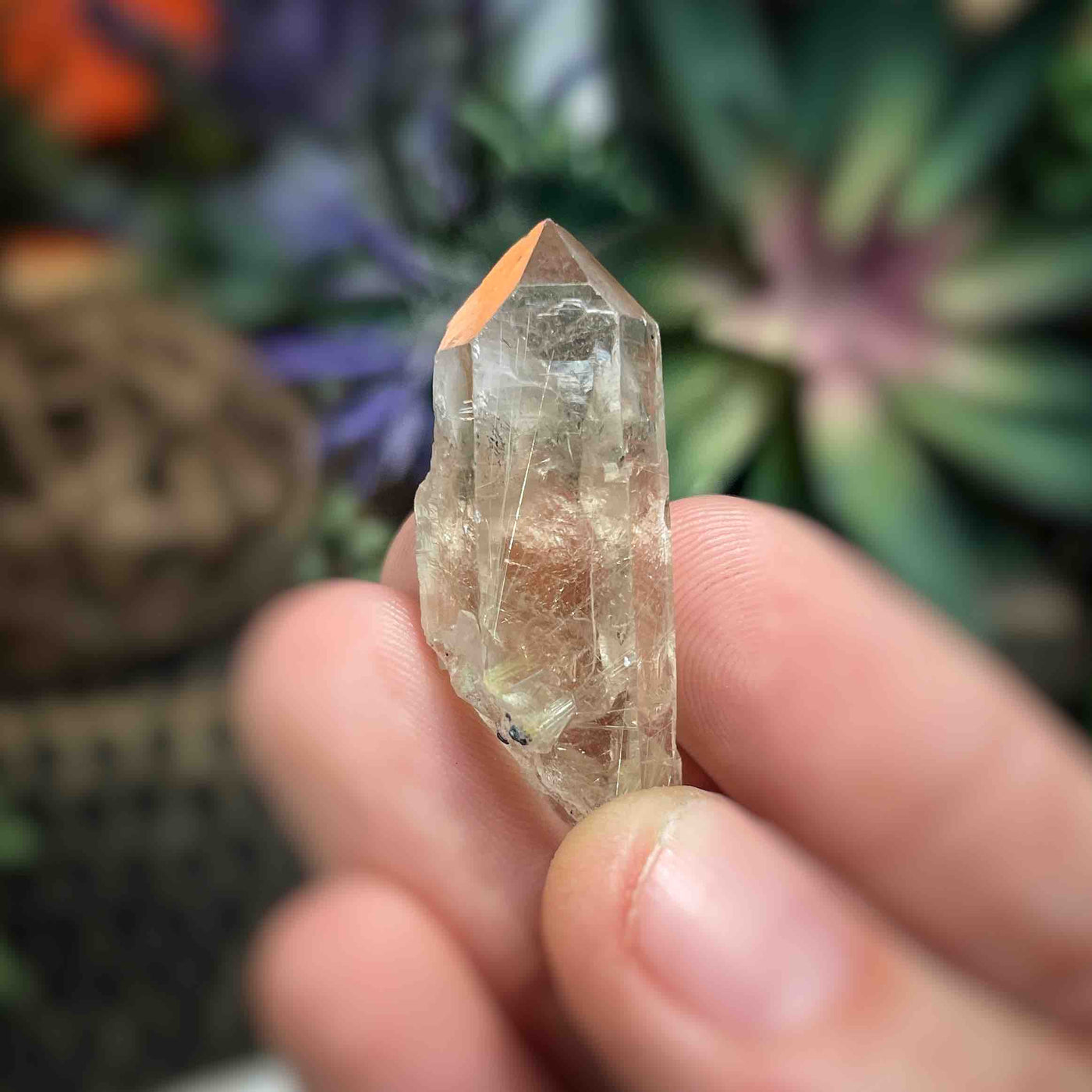 Rutilated Quartz -  Point - QQ538 - 0.5"x1.5"