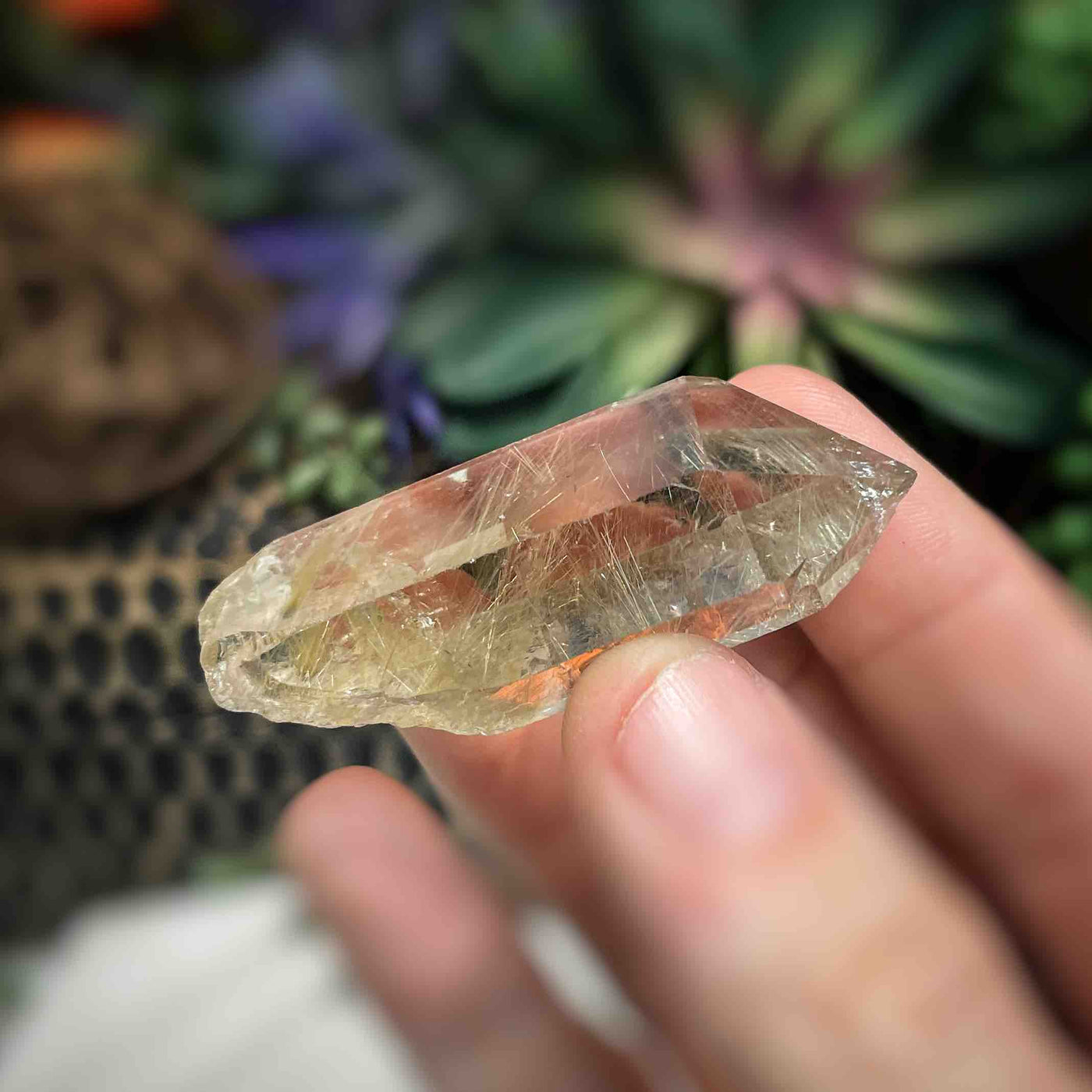 Rutilated Quartz -  Point - QQ548 - 0.9"x2.2"