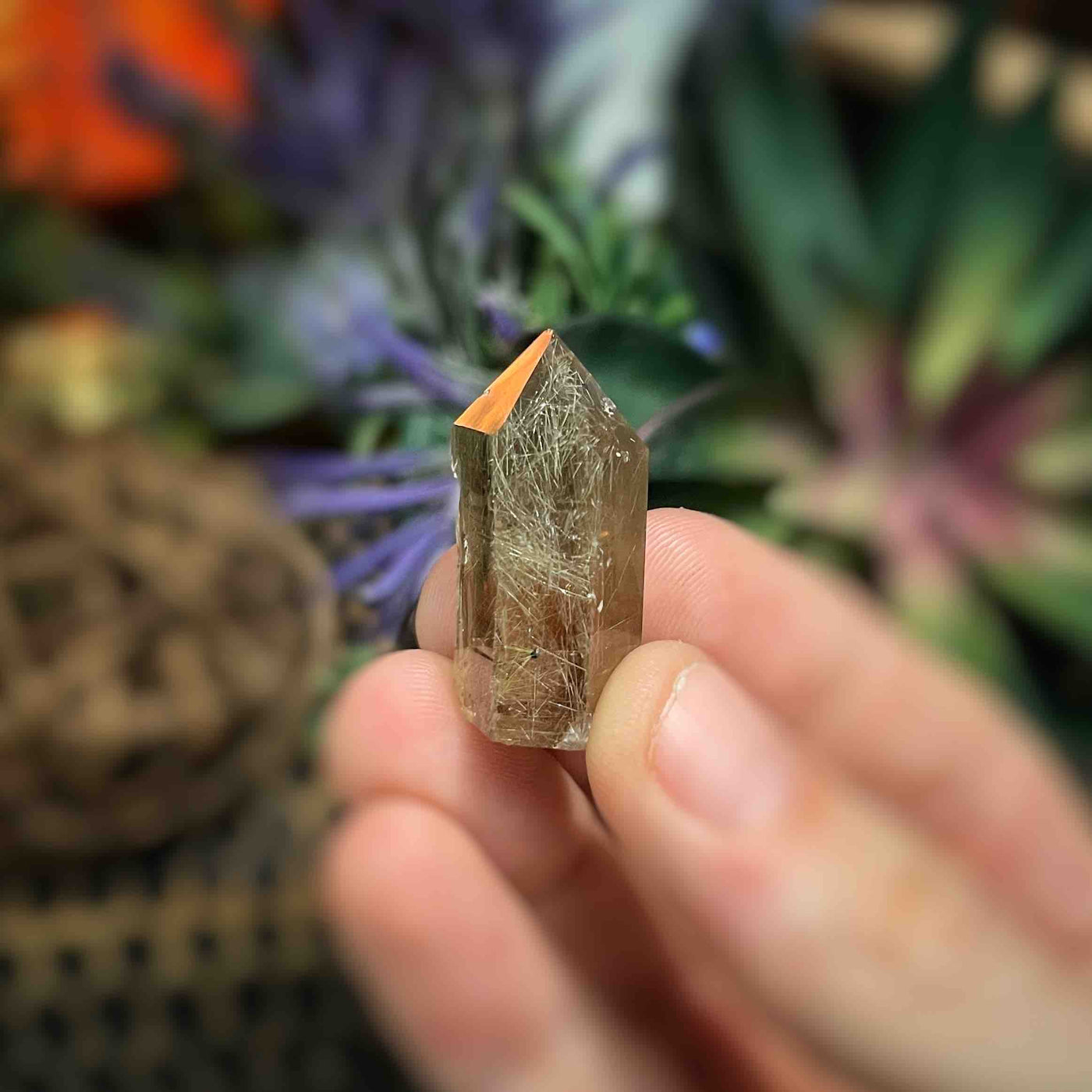 Rutilated Quartz -  Point int - QQ563 - 0.75"x1.25"