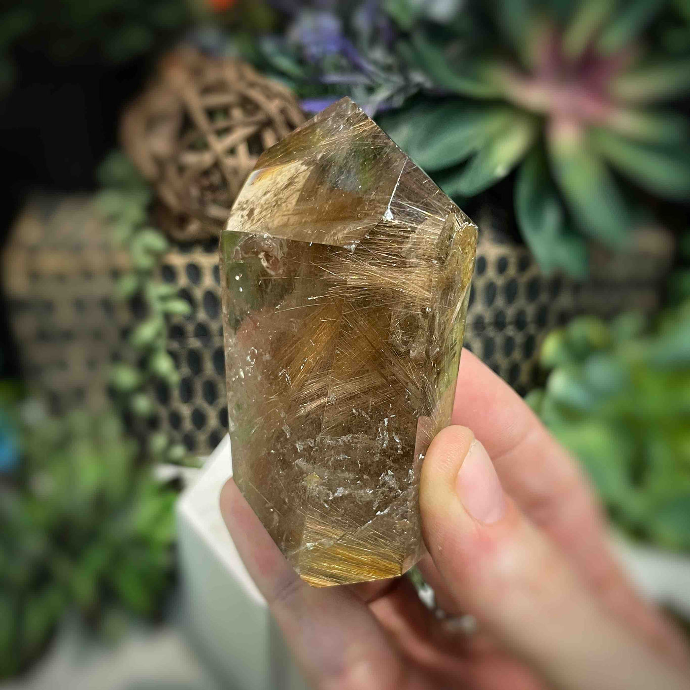 Rutilated Quartz -  Point - QQ588 - 2"x3.25"