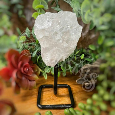 Free Form - Quartz On Stand Multi Choice C 2.6’ (With 4.8’) Crystals Tumbled