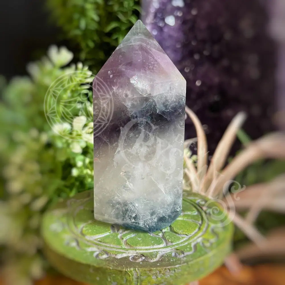 Tower Point Obelisk - Rainbow Fluorite 3.1 B Crystals