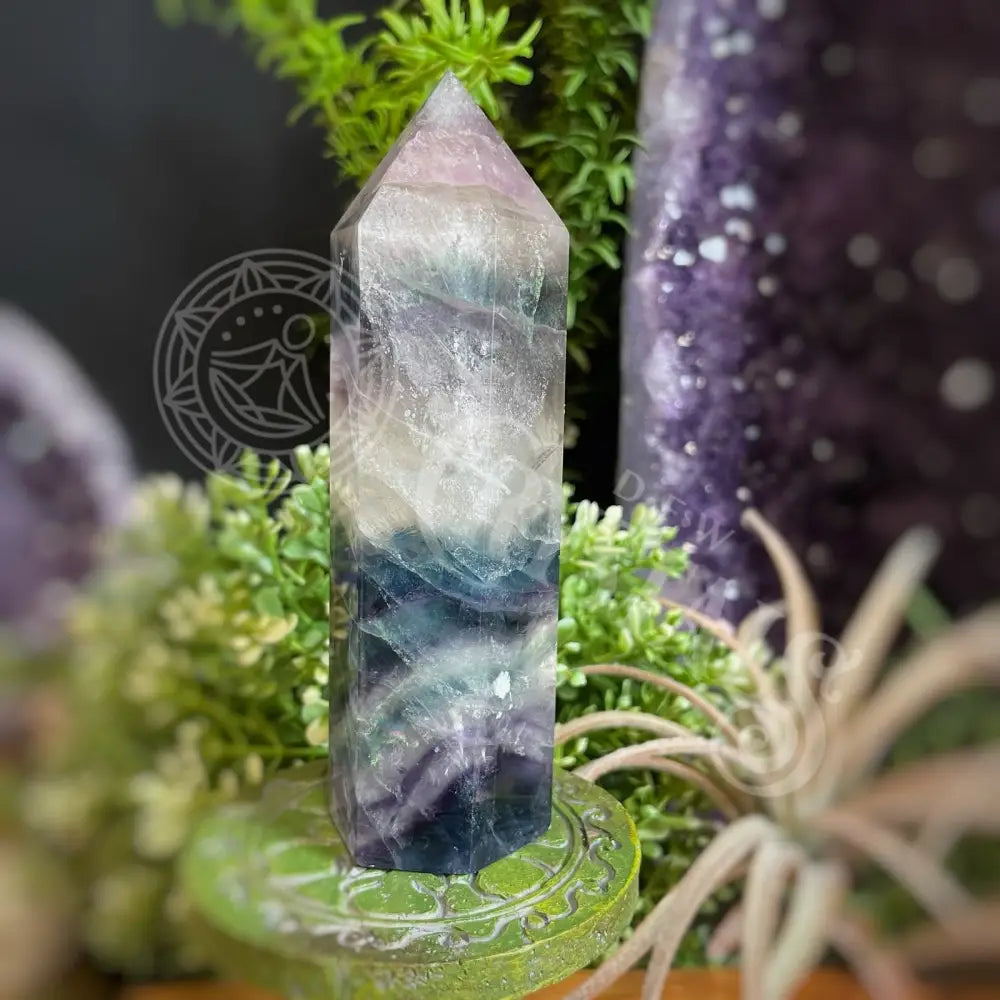 Tower Point Obelisk - Rainbow Fluorite 4.9 5.1 A Crystals