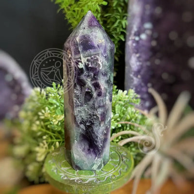 Tower Point Obelisk - Rainbow Fluorite 4.9 5.1 B Crystals