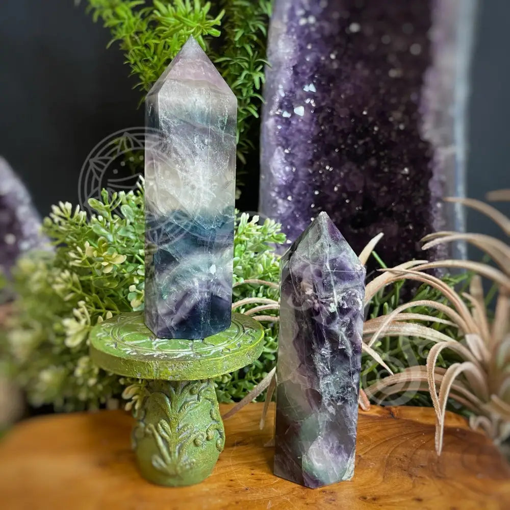 Tower Point Obelisk - Rainbow Fluorite 4.9 5.1 Crystals