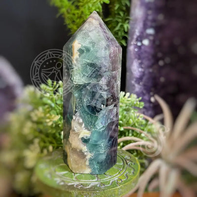 Tower Point Obelisk - Rainbow Fluorite 4.4 B Crystals