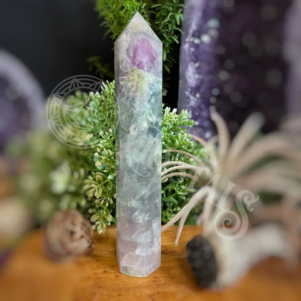 Tower Point Obelisk - Rainbow Fluorite 6.8 7.8 B 7.25 Crystals