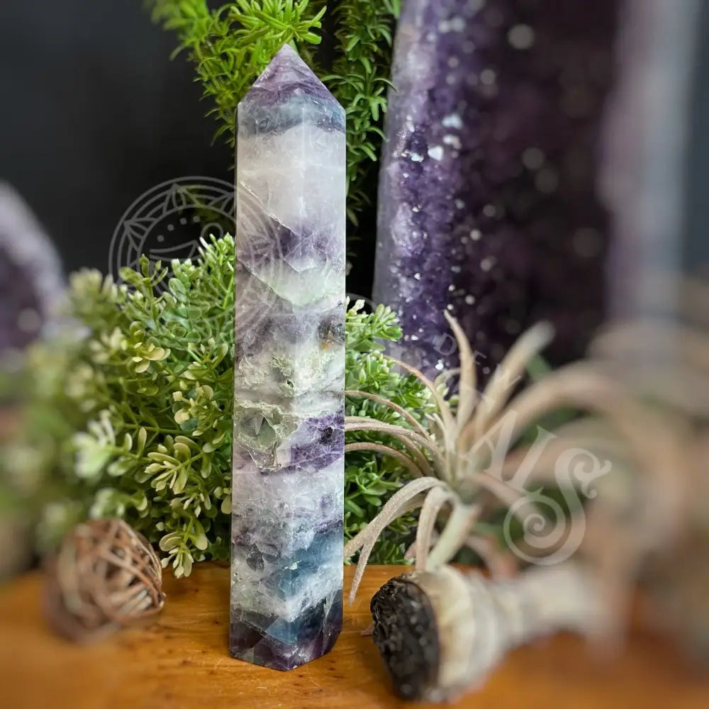 Tower Point Obelisk - Rainbow Fluorite 6.8 7.8 C Crystals