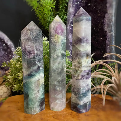 Tower Point Obelisk - Rainbow Fluorite 6.8 7.8 Crystals