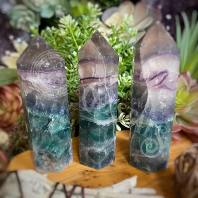 Tower Point Obelisk - Rainbow Fluorite Multiple Options C 3.7 4.5 Crystals