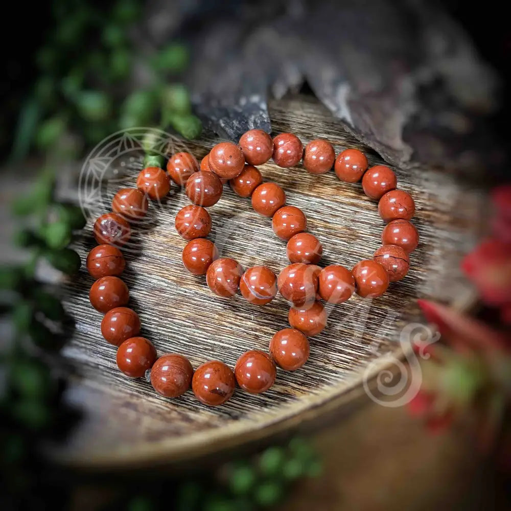 Bracelet - Red Jasper 10Mm Crystals