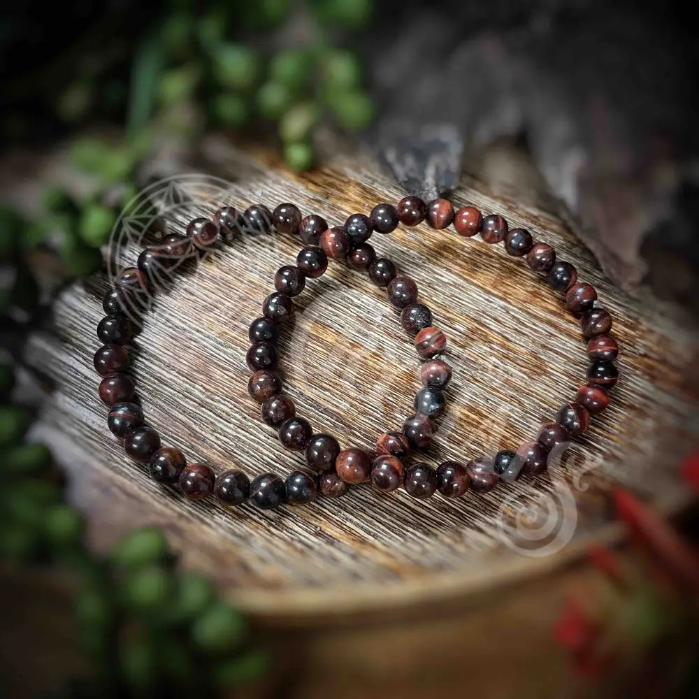 Bracelet - Red Tiger Eye 6Mm Crystals