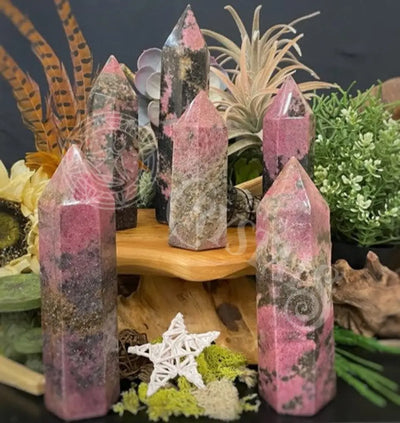 Tower Point Obelisk - Rhodonite 6 Sides Crystals