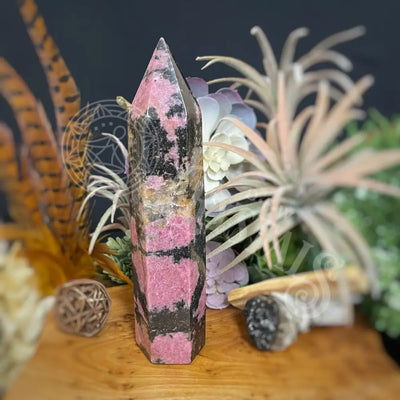 Tower Point Obelisk - Rhodonite 6 Sides F 7.85 Crystals