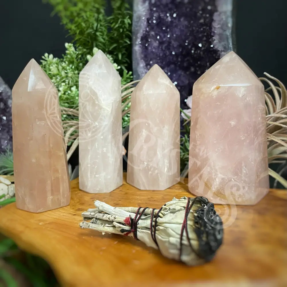 Tower Point Obelisk - Rose Quartz 5.2 5.5 Crystals