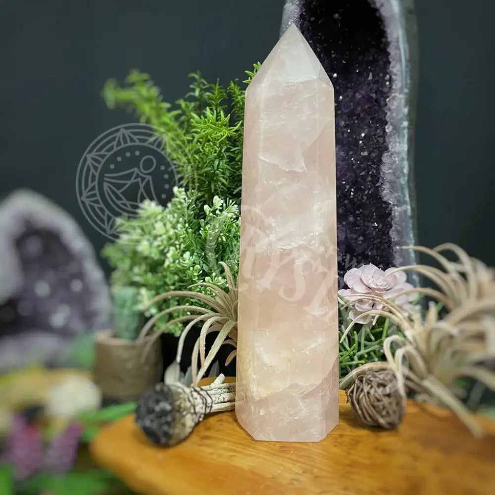 Tower Point Obelisk - Rose Quartz 9.5 10.75 B Crystals