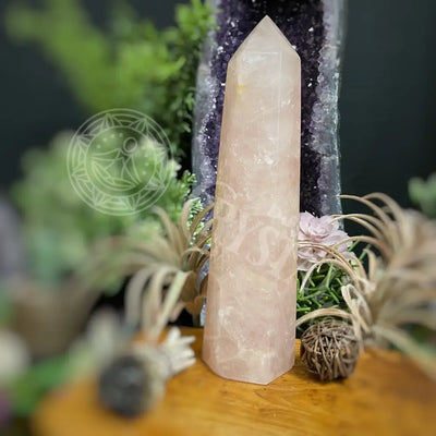 Tower Point Obelisk - Rose Quartz 9.5 10.75 A Crystals