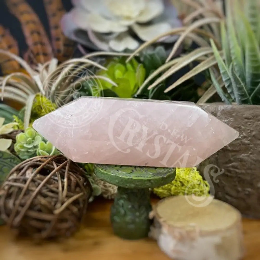 Tower Point Obelisk - Rose Quartz Double Terminated C 4.0 Crystals Wand