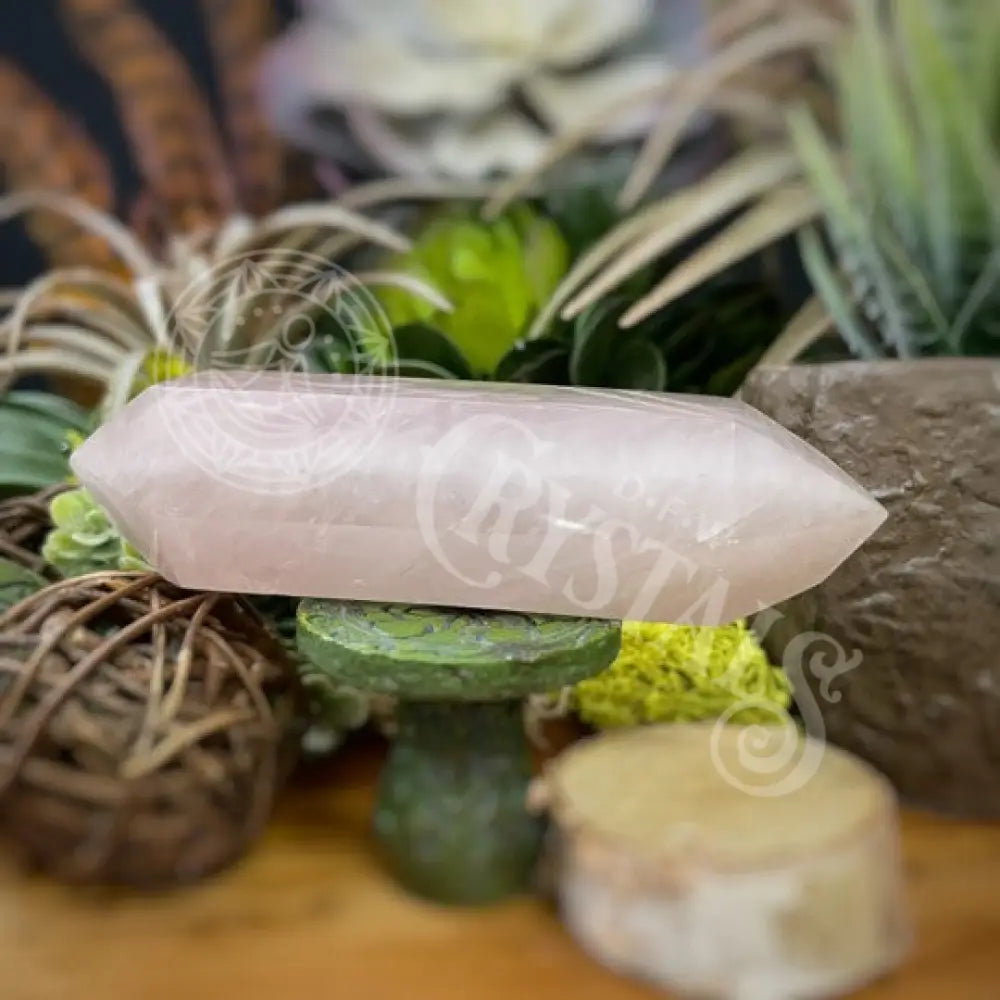 Tower Point Obelisk - Rose Quartz Double Terminated Crystals Wand