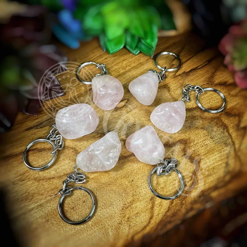 Keyring - Rose Quartz Keychain Crystals