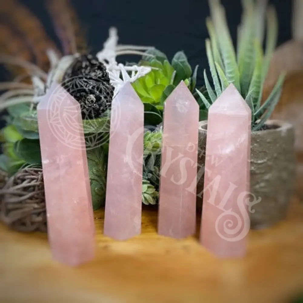 Tower Point Obelisk - Rose Quartz Multi Sizes 3.5 4.0 Crystals