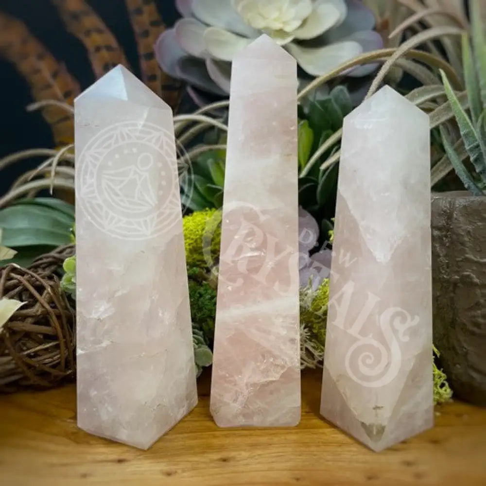 Tower Point Obelisk - Rose Quartz Multi Sizes 3.5 4.0 Crystals