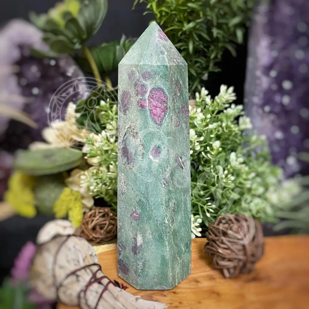 Tower Point Obelisk - Ruby Fuchsite 5.5 6.0 C Crystals Tumbled