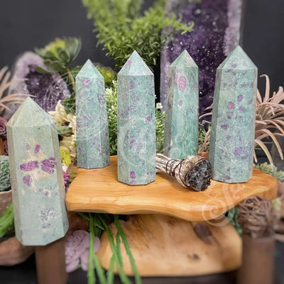 Tower Point Obelisk - Ruby Fuchsite 5.5 6.0 Crystals Tumbled