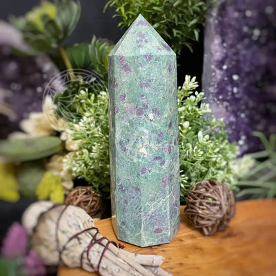 Tower Point Obelisk - Ruby Fuchsite 5.5 6.0 D Crystals Tumbled