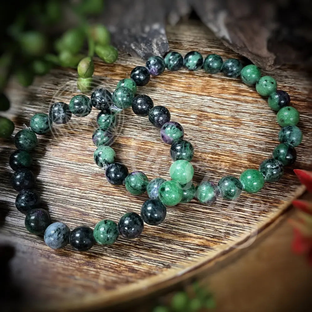 Ruby Zoisite - Bracelet 8Mm Crystals