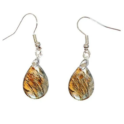 Rutile Inclusion Quartz - Drop Earrings Jewelry