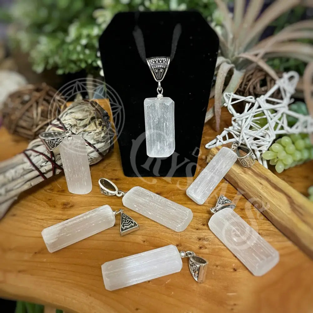 Pendant - Bar Selenite Jewelry