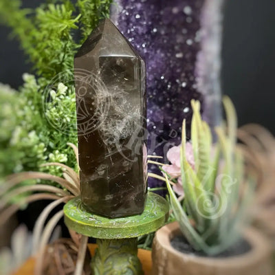 Tower Point Obelisk - Smoky Quartz 5.1 5.25 A Crystals Points