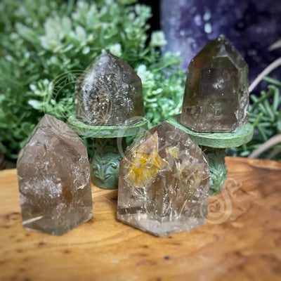 Tower Point Obelisk - Smoky Quartz W/ Inclusions Multi Choice Crystals Points