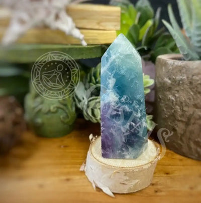 Tower Point Obelisk - Snowflake Fluorite Multi Size 2.0 2.50 Crystals