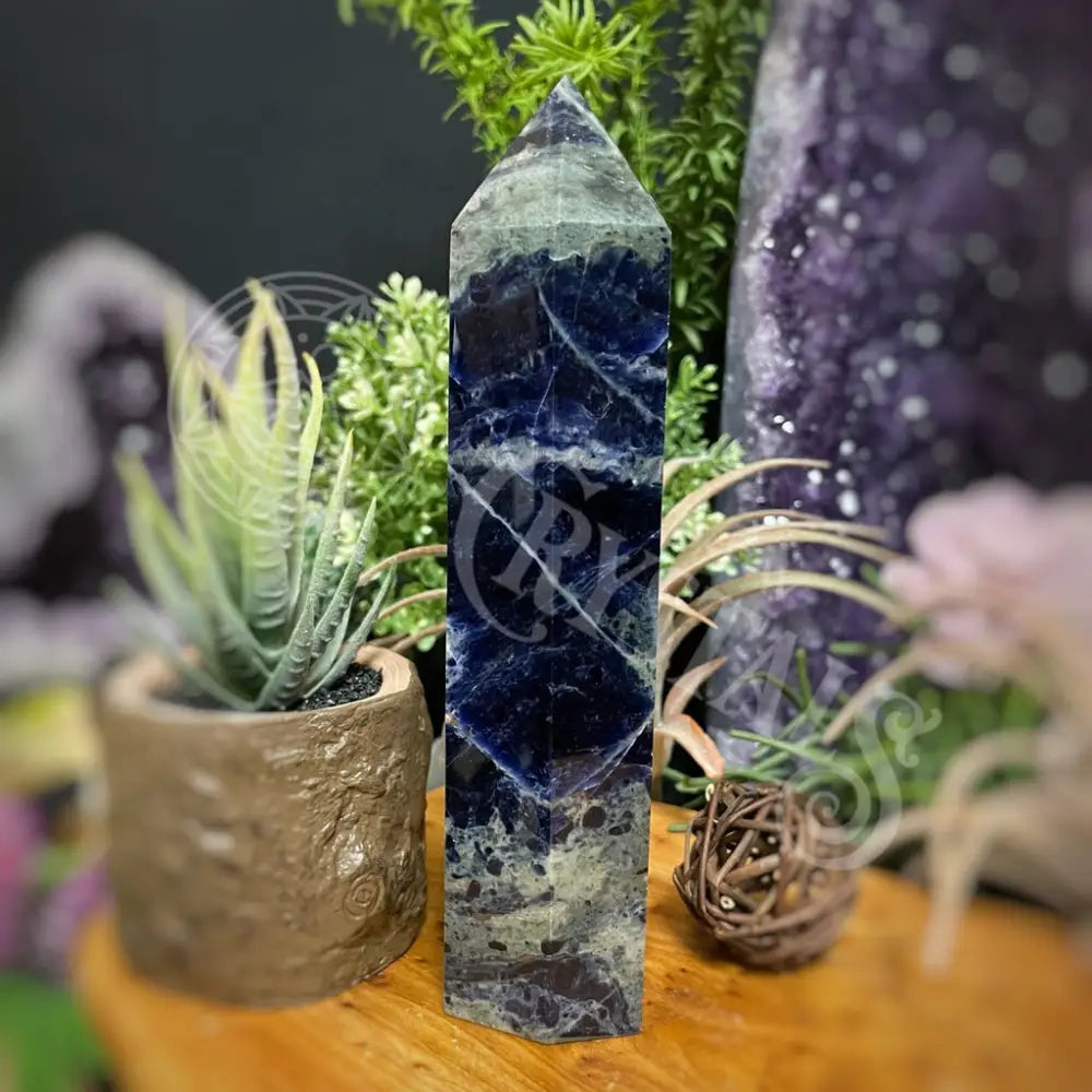 Tower Point Obelisk - Sodalite 6.0 7.9 H 7.2 Crystals