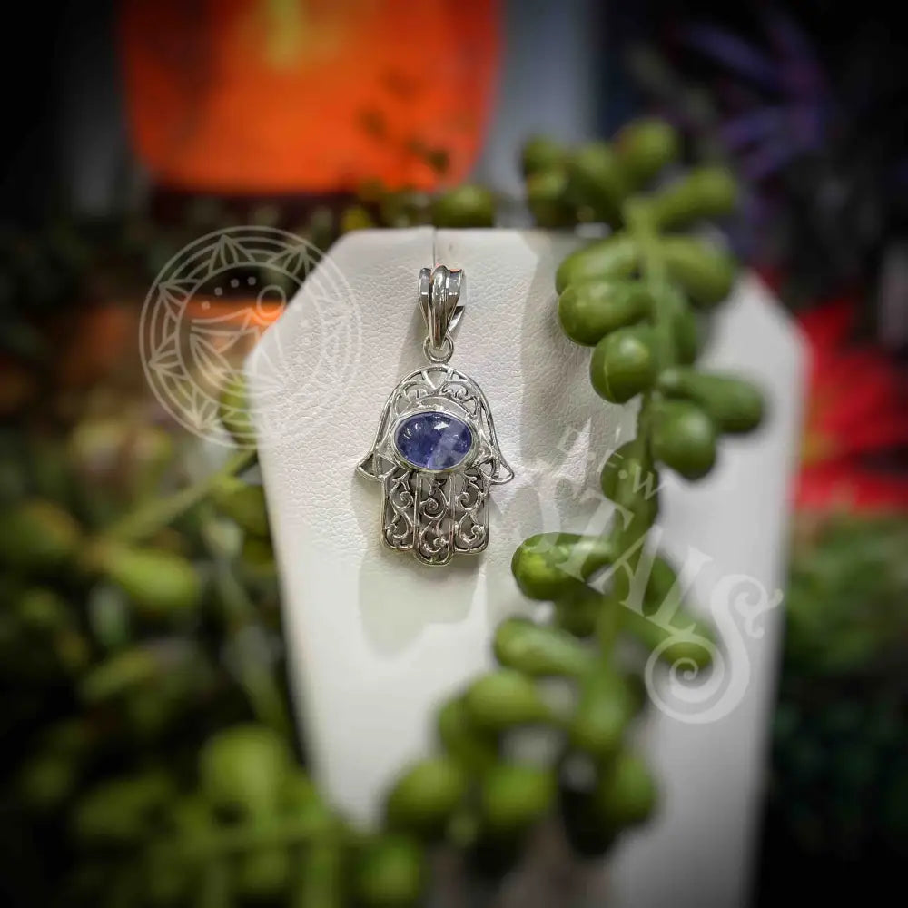 Tanzanite Hamsa - Pendant Jewelry Necklace With