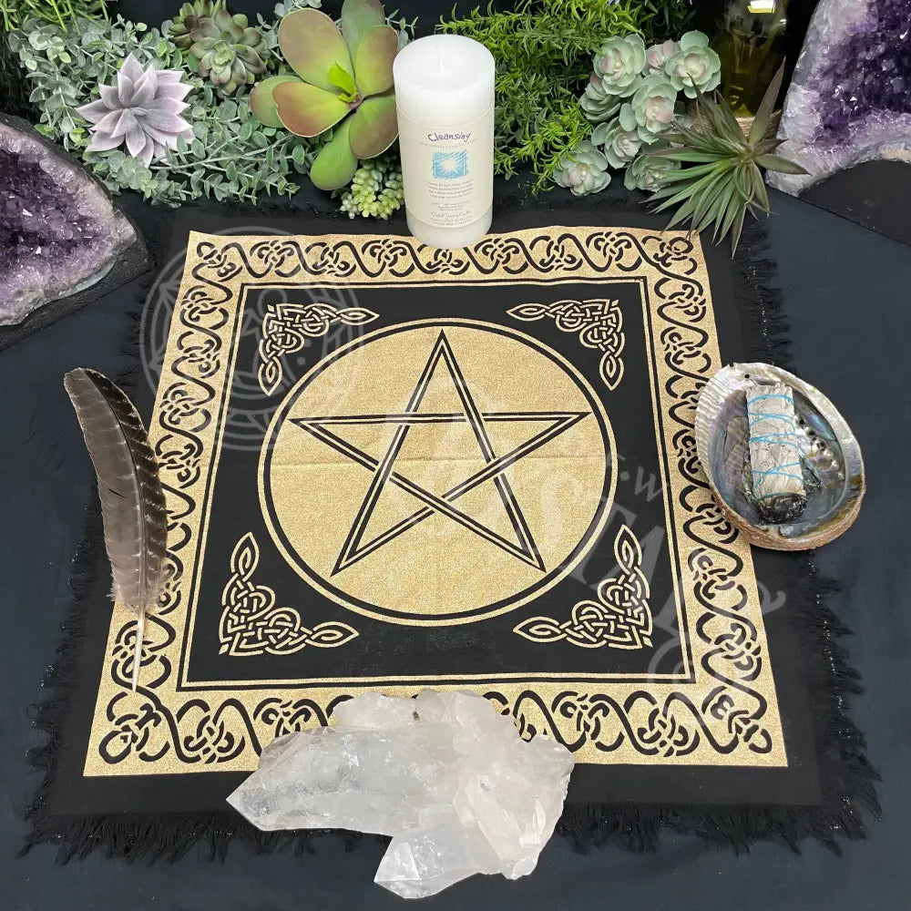 Altar Cloth - Tarot Triple Star 18 X Meditation Tools