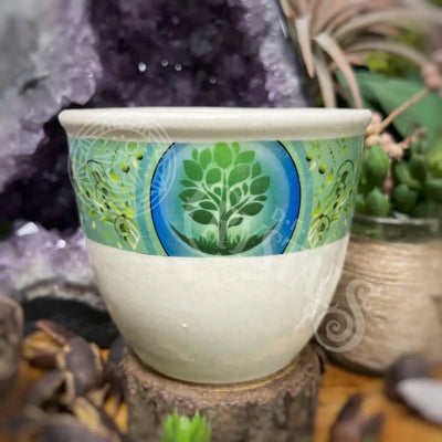 Small Smudge Pot - Ceramic Tree Of Life 3 X 3.5