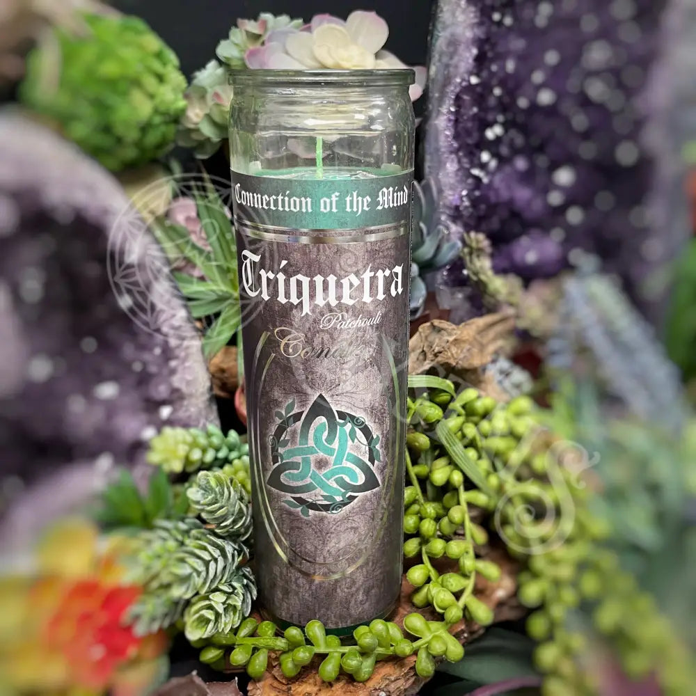 7 Day Glass Ritual Candle - Triquetra Patchouli